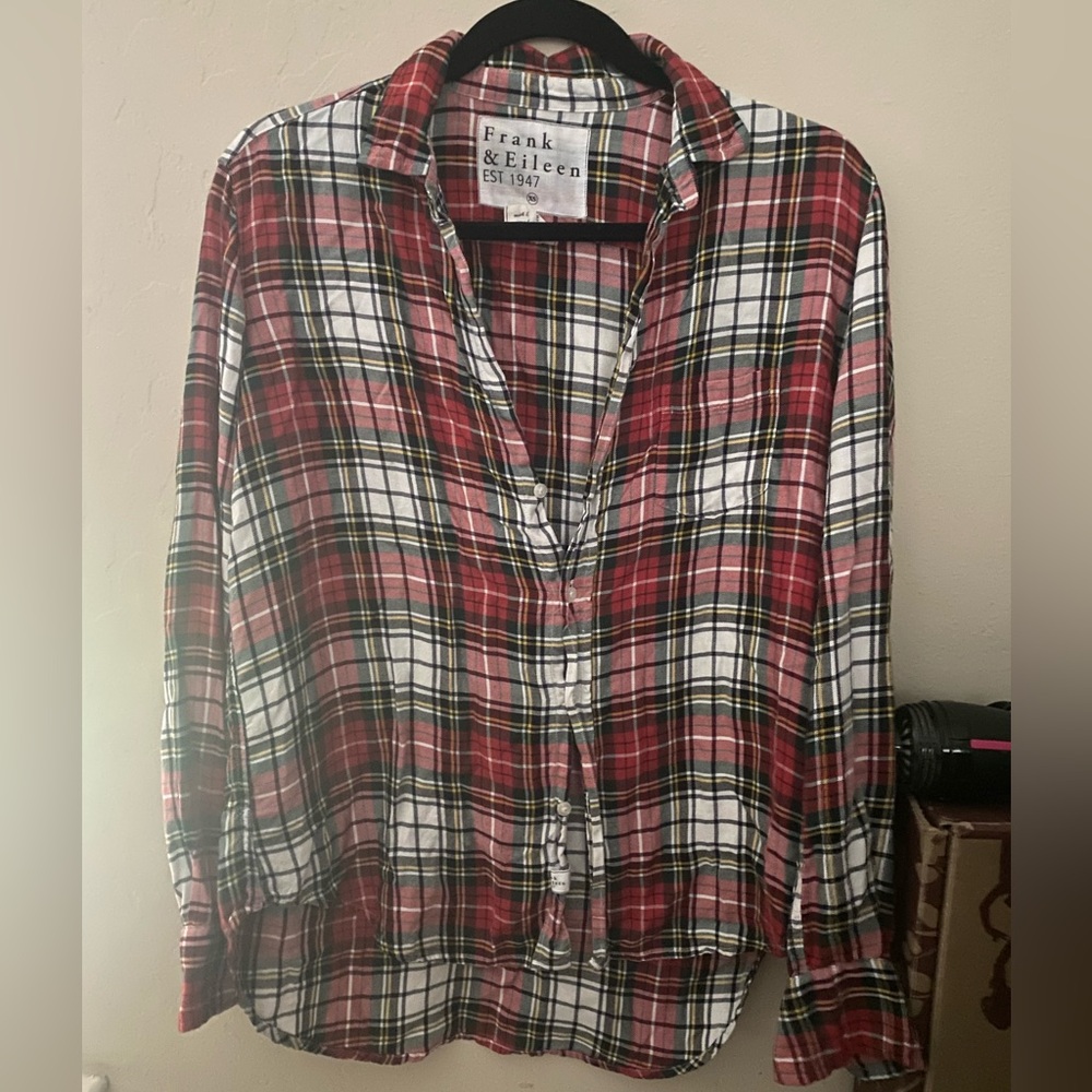 Frank & Eileen Red, White and Black Plaid Button-Down Shirt